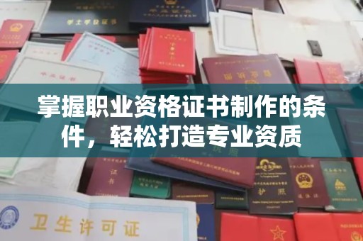 钦南掌握职业资格证书制作的条件，轻松打造专业资质