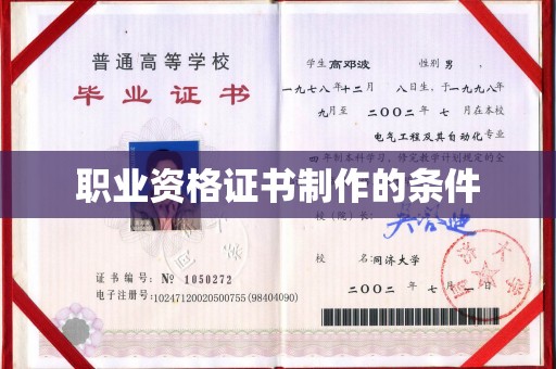 钦南职业资格证书制作的条件